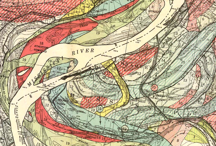 old map of mississippi river
