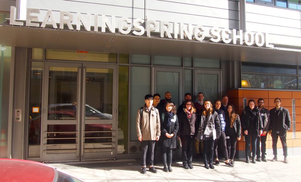 FIT Toy Design students standing in front of Learning Spring School