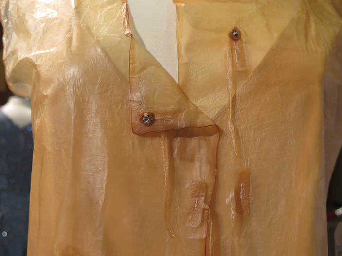 clothing made with kombucha on dress form