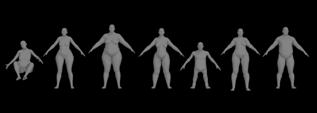 Diverse volunteer submissions of full body images are being used as references to 3D-model for the avatar database. Once completed, this online digital platform would be globally accessible to designers, replacing conventional (physical) options such as custom dress forms that can cost $3,000 and take months to create. For the majority of designers, this time frame is not feasible, and the cost is not within reach. By making the avatars free and available online, Professor Sperber seeks to democratize the design process and facilitate a broader spectrum of fit offered to customers, from individualized to commercial projects. Additionally, the results of this project will be the first open-source (free) option for digital dress forms.