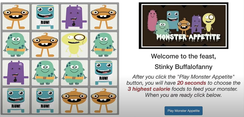 monster cartoon characters for Monster Appetite game on mobile app