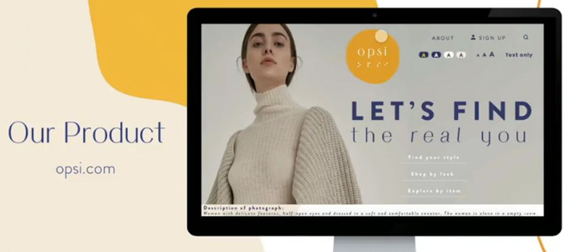 tablet showing website featuring virtual aid for online shoppers