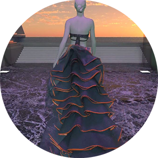 3d rendering of dress design on woman
