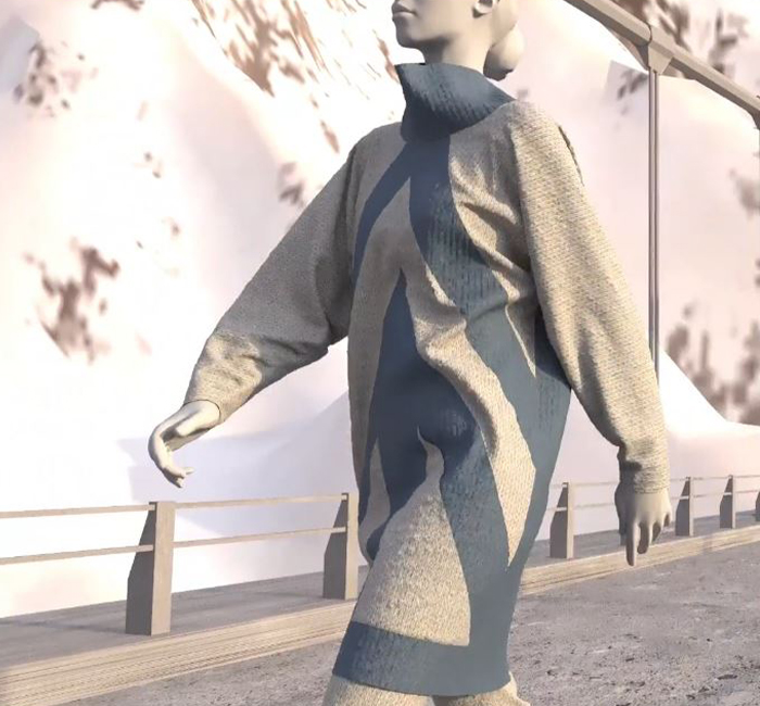 3d rendering of woman wearing sweater dress